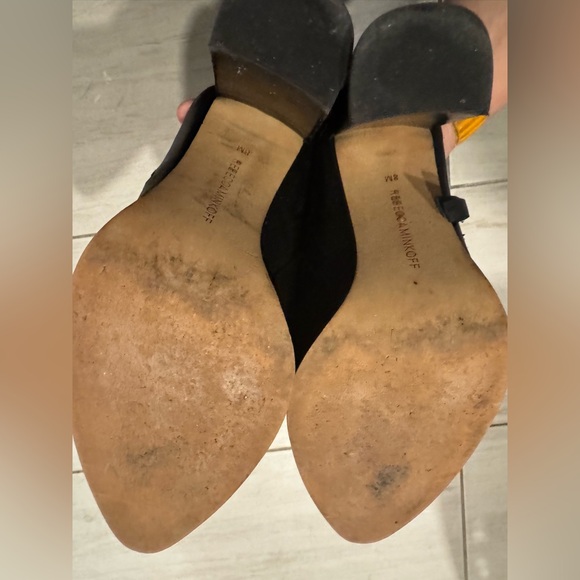 REBECCA MINKOFF Aidan Leather Point-toe Block-heel Mules In Black - Picture 6 of 8